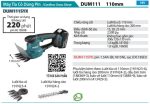 Makita DUM111SYX MÁY TỈA CỎ DÙNG PIN(110MM)(18V) (kèm 01 pin + sạc)