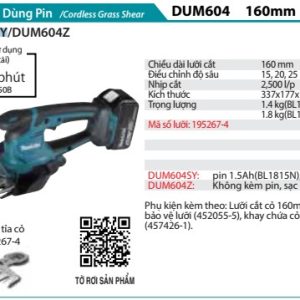 Makita DUM604SY MÁY TỈA CỎ DÙNG PIN(18V) (kèm 01 pin + sạc)