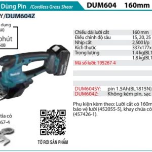 Makita DUM604Z MÁY TỈA CỎ DÙNG PIN(18V) (không kèm pin sạc)