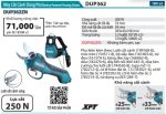 Makita DUP362ZN MÁY CẮT CÀNH DÙNG PIN(18Vx2) (không kèm pin sạc)