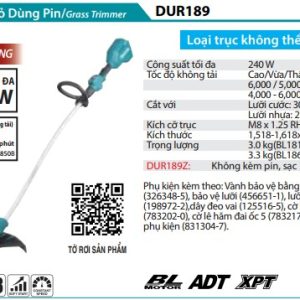 Makita DUR189Z MÁY CẮT CỎ DÙNG PIN(TAY CẦM VÒNG/BL) (không kèm pin sạc)