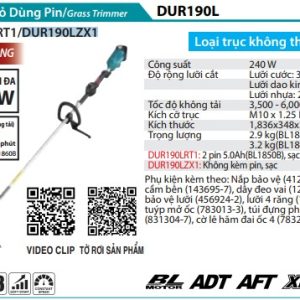 Makita DUR190LZX1 MÁY CẮT CỎ DÙNG PIN(TAY CẦM VÒNG/BL) (không kèm pin sạc)