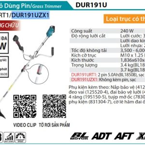 Makita DUR191UZX1 MÁY CẮT CỎ DÙNG PIN/TÁCH TRỤC(BL)(18V) (không kèm pin sạc)