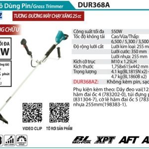 Makita DUR368AZ MÁY CẮT CỎ DÙNG PIN(BL)(18Vx2) (không kèm pin sạc)