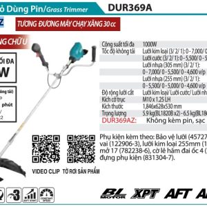 Makita DUR369AZ MÁY CẮT CỎ DÙNG PIN(BL)(18Vx2) (không kèm pin sạc)