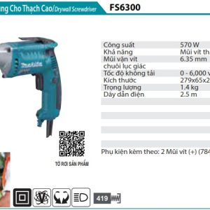 Makita FS6300 MÁY VẶN VÍT DÙNG CHO THẠCH CAO