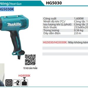 Makita HG5030K MÁY THỔI NÓNG(1600W)