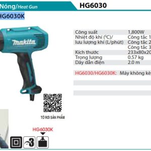 Makita HG6030K MÁY THỔI NÓNG(1800W)