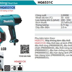 Makita HG6531C MÁY THỔI NÓNG(2000W)