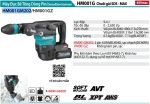 Makita HM001GM202 MÁY ĐỤC BÊ TÔNG DÙNG PIN(CHUÔI GÀI SDS-M (kèm 2 pin 4.0+ sạc nhanh)