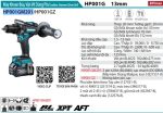 Makita HP001GM201 MÁY KHOAN BÚA VÀ VẶN VÍT DÙNG PIN(BL)(40 (kèm 02 pin 4.0Ah + sạc nhanh)