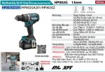 Makita HP002GD201 MÁY KHOAN BÚA VÀ VẶN VÍT DÙNG PIN(BL)(40 (kèm 02 pin 2.5 Ah + sạc)