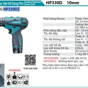 Makita HP330DZ MÁY KHOAN BÚA DÙNG PIN(10.8V) (không kèm pin sạc)