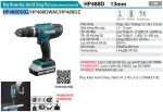 Makita HP488D002 MÁY KHOAN BÚA, VẶN VÍT DÙNG PIN (kèm 02 pin 1.5 + sạc)