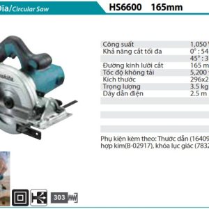 Makita HS6600 MÁY CƯA ĐĨA(165MM)