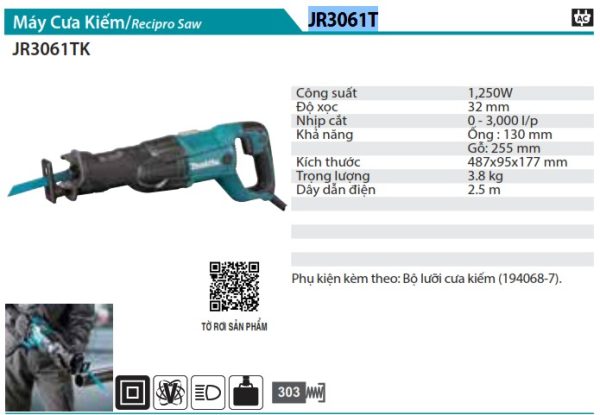 Makita JR3061T MÁY CƯA KIẾM