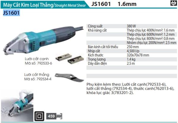 Makita JS1601 MÁY CẮT KIM LOẠI THẲNG(1.6MM)