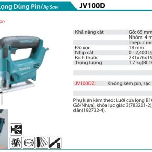 Makita JV100DZ MÁY CƯA LỌNG DÙNG PIN(10.8V) (không kèm pin sạc)