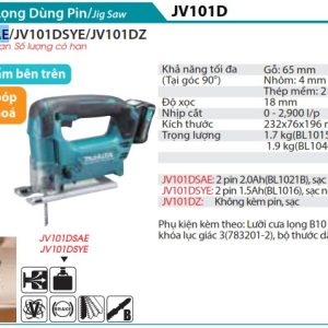 Makita JV101DSAE MÁY CƯA LỌNG DÙNG PIN(12V MAX) (kèm 02 pin 2.0 + sạc)