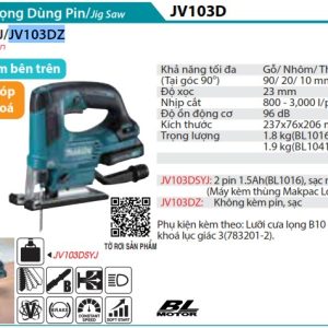 Makita JV103DZ MÁY CƯA LỌNG DÙNG PIN(BL)(12V MAX) (không kèm pin sạc)