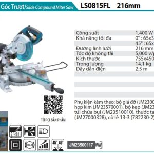 Makita LS0815FL MÁY CƯA ĐA GÓC TRƯỢT(216MM)