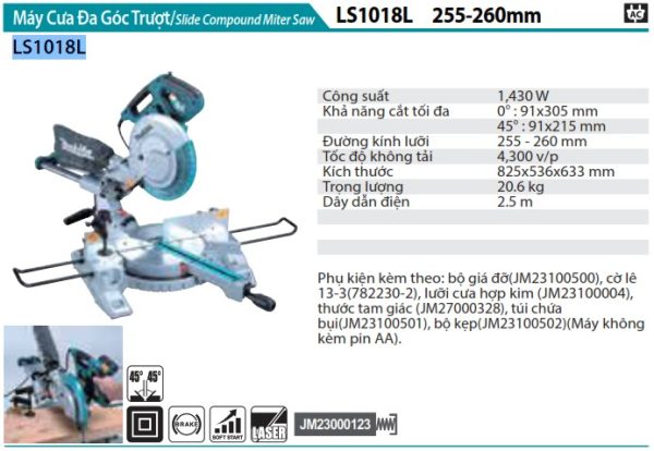 Makita LS1018L MÁY CƯA ĐA GÓC TRƯỢT(255MM)