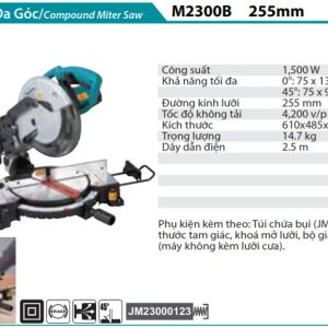 Makita M2300B MÁY CƯA ĐA GÓC(255MM) chưa kèm lưỡi cắt