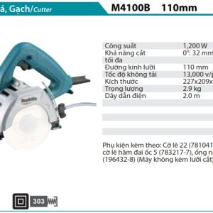 Makita M4100B MÁY CẮT ĐÁ/GẠCH(110MM)