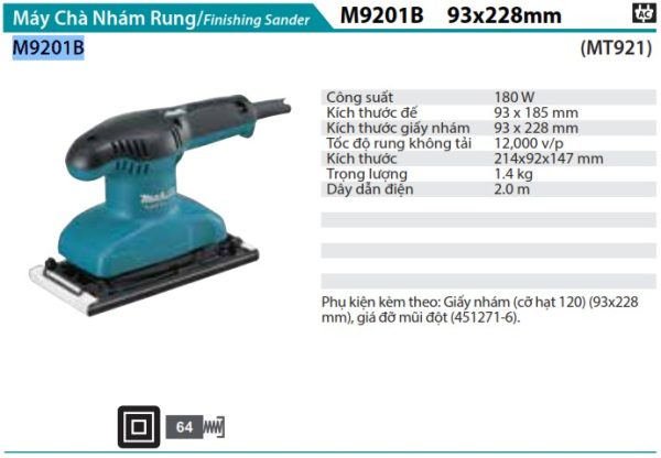 Makita M9201B MÁY CHÀ NHÁM RUNG