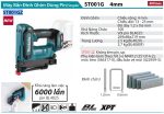 Makita ST001GZ MÁY BẮN ĐINH GHIM DÙNG PIN(ĐINH J 4MM/BL)(40V MAX)