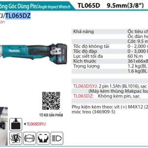 Makita TL065DZ MÁY SIẾT BU LÔNG GÓC DÙNG PIN(12V MAX) (không kèm pin sạc)