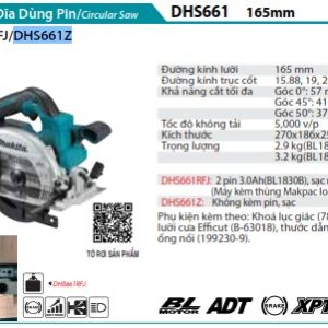 Makita DHS661Z MÁY CƯA ĐĨA(165MM/AWS/BL)(18V) (không kèm pin sạc)