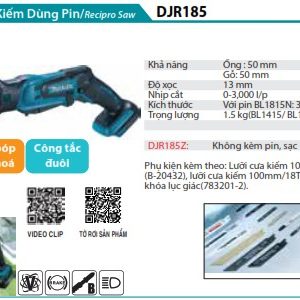 Makita DJR185Z MÁY CƯA KIẾM DÙNG PIN(18V) (không kèm pin sạc)