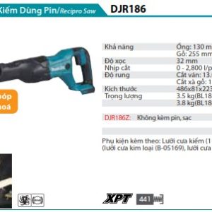 Makita DJR186Z MÁY CƯA KIẾM DÙNG PIN(18V) (không kèm pin sạc)