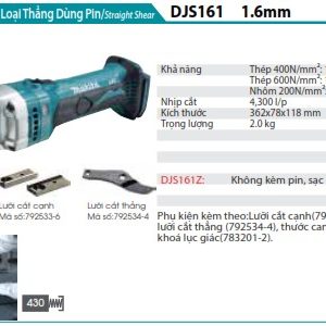 Makita DJS161Z MÁY CẮT KIM LOẠI THẲNG DÙNG PIN(18V) (không kèm pin sạc)