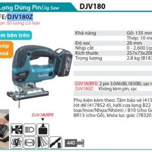 Makita DJV180Z MÁY CƯA LỌNG DÙNG PIN(18V) (không kèm pin sạc)