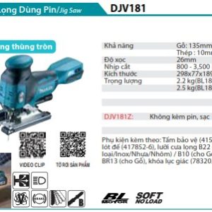 Makita DJV181Z MÁY CƯA LỌNG DÙNG PIN(BL)(18V) (không kèm pin sạc)