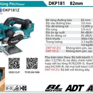 Makita DKP181Z MÁY BÀO DÙNG PIN(AWS/BL)(18V) (không kèm pin sạc)