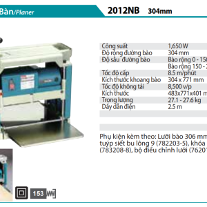 Makita 2012NB MÁY BÀO (304MM)