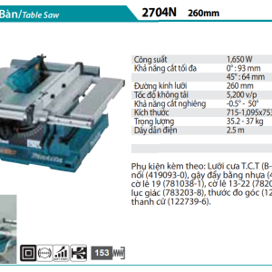 Makita 2704N MÁY CƯA BÀN(260MM)