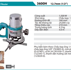 Makita 3600H MÁY PHAY(12,7MM/1/2'')