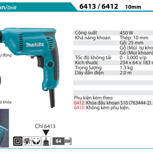 Makita 6413 MÁY KHOAN(10MM)