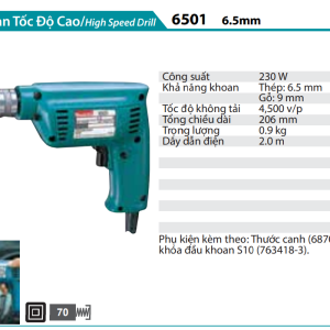 Makita 6501 MÁY KHOAN TỐC ĐỘ CAO(6.5MM)