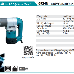 Makita 6924N MÁY SIẾT CẮT BU LÔNG