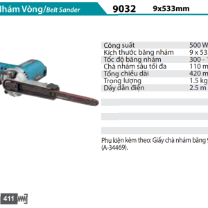 Makita 9032 MÁY CHÀ NHÁM VÒNG(9MMX533MM)