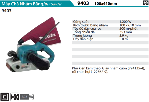 Makita 9403 MÁY CHÀ NHÁM BĂNG(100MMX610MM)