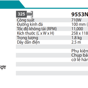 Makita 9553NB MÁY MÀI GÓC(100MM/710W/CÔNG TẮC TRƯỢT)