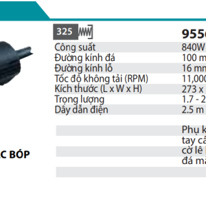 Makita 9556HP MÁY MÀI GÓC(100MM/840W/CÔNG TẮC BÓP)