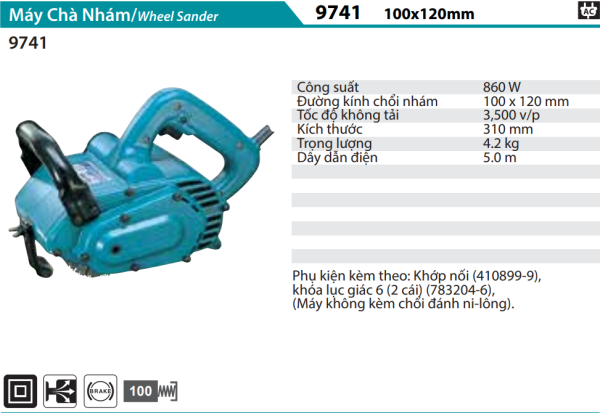 Makita 9741 MÁY CHÀ NHÁM(100MMX120MM)