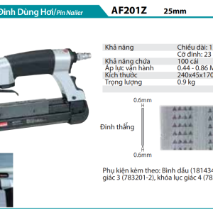 Makita AF201Z MÁY BẮN ĐINH DÙNG HƠI